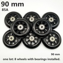 휠 90mm 100mm 110mm 베어링 포함 롤러 인라인 스케이트 휠 바퀴 탈부착 인라인, 1-90mm