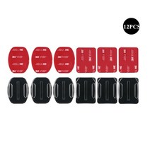 평면 곡선 접착 마운트 스티커 고프로 히어로 8 블랙 9 7 5 샤오미 Yi 4K 미지아 SJCAM 액션 카메라 액세서리, [02] 12PCS, 02 12PCS