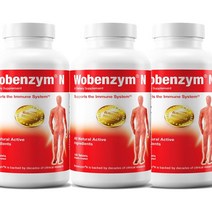 2+1 우벤자임 N Wobenzym N 장용성 코팅 100정 트립신 판크레아틴 프로테아제 브로멜라인 파파인 키모트립신 회화나무 열매 추출물, 1개, 기본