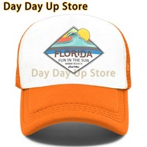 방수 서프캡 수영 서핑 모자 florida trucker cap hat mesh 255, 주황색, 아이 52to55cm 머리