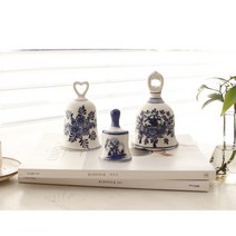 허니상점 북유럽 네덜란드 델프트 블루 풍차 핸드벨 미니종 장식품/3type, 사각