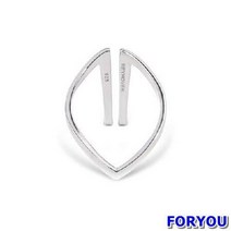 ForU975 프리사리즈 실버 반지 심플한 플라이 사이즈조절 브이 라인 리프 은