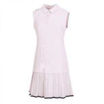 여성 골프 플리츠 밑단 민소매 원피스 VLOPM510_LP
