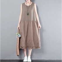 50대 중년여성의류 엄마옷 빅사이즈 미시옷 민소매 레이스 롱 원피스