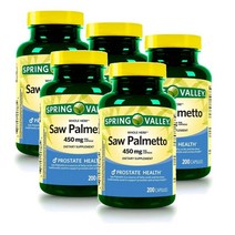 스프링밸리 쏘팔매토 450mg 200정 Spring Valley Whole Herb Saw Palmetto, 5개