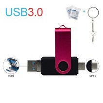 USB메모리3In 1 OTG USB 플래시 드라이브 USB3.0 및 Type-C 마이크로 Pendrive 512G 256G 메모리 스틱 펜 3, 07 rose red usb3.0_02 32GB