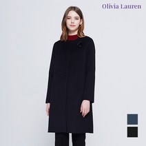 올리비아로렌 아울렛 이월 겨울 라운드넥 일자핏 핸드메이드 코트 VOCEAVWA241