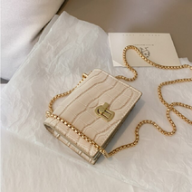 메신저백 미니 가방 크로스 바디 패션 스톤 패턴 pu 가죽 체인 솔리드 버클 스퀘어 Сумка Женская