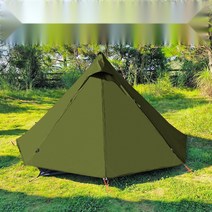1-2인용 피라미드 굴뚝구멍 천막 텐트 캠핑 티피 야외 초경량 방수 인도, CHINA, full set-Olive Green
