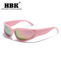 고급선글라스 HBK 트렌드 스팀펑크 고글 선글라스 여성 패션 선글라스 펑크 아이웨어 Y2K 핑크 미러 쉐이드 안경 UV400