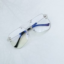 남여공용 블루라이트 투브릿지 무테 클리어 안경 보잉 안경테 투명 선글라스