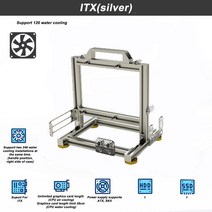 조립PC 수냉식컴퓨터 데스크탑 컴퓨터오픈케이스, 미니 ITX 실버
