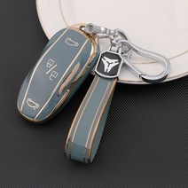 명품차키케이스 bmw디스플레이키 벤츠차키 2022 새로운 테슬라 자동차 키 케이스 액세서리 모델 3 / Y 스마, 02 with keychain B