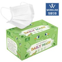 워크라인 KC인증 덴탈 멜트블로운 3중필터 일회용마스크 화이트(소형) 50매, 1개