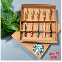 스타벅스 포크세트 5P(1세트) / starbucks fork 과일포크 + 쇼핑백, 포크세트(5p)