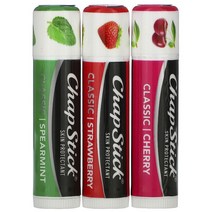 챕스틱 립 케어 스킨 프로텍턴트 클래식 콜렉션 4g, 3개입, Spearmint+Cherry + Strawberry