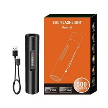 슈퍼 미니 키체인 LED 손전등 충전식 2000 루멘 포켓 손전등 화이트/UV/레드 라이트 10 가지 조명 모드 경량 IP65 방수 휴대용 소형 손전등 비상, Black-2