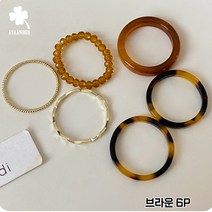 [이안박스] 레이어드 아크릴옥반지 6P세트 2컬러