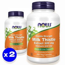 나우푸드 실리마린 밀크 시슬 추출물 300mg 베지 캡슐, 200정, 2개