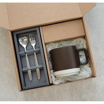 티스푼/포크 2p + 머그 세트 완포장 (결혼식 개업 돌잔치 조문 승진 퇴사 생일 프리미엄 돌답례품), 1) 마카롱머그 (10개 미만 구매 불가), 5) 포르테 실버 티스푼 포크, 20-39개 구매시 선택하세요 (+500)