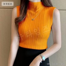 여성 폴라 니트 슬림 민소매 탑 뉴타임즈 J764B700