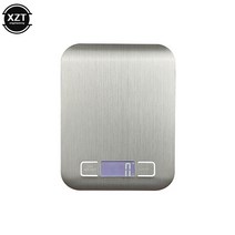 실용적인 휴대용 디지털 주방 저울 5kg 10kg/1g 스테인레스 스틸 LCD 전자 식품 다이어트 우편 균형 측정 도구 무게 천칭 자리, [02] 5 키로그램, [02] Silver