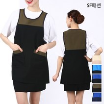 라운드 주머니 원피스 앞치마 가을 겨울 유니폼 요양보호사, M, 검정연파랑(sfla78)