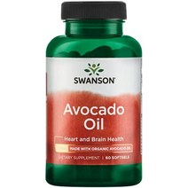 Swanson 아보카도 오일 - 건강한 콜레스테롤 피부 및 관절 지원을 촉진하는 필수 지방산으로 가득 찬 천연 보충제 - 유기농 아보카도 오일로 만들어짐 - (소프트젤 60개, 1