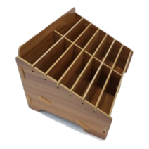 핸드폰보관함 휴대폰 수거함 스마트폰 핸드폰 정리함 보관함, 14구, 브라운