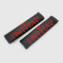 그린텍 르노삼성 악세서리 이니셜파리 카본룩 사이드 틈새쿠션 안전벨트카바 (XM3 SM6 SM3 SM5 SM7 QM6 QM5 QM3), 레드(2개1세트)