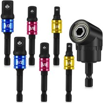 7피스 임팩트 등급 드라이버 소켓 어댑터 확장 세트, 7개