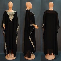[미국전통의상] 이슬람 아바야 이슬람 가운 아프리카 중동 아바야 여성 Kaftan 유럽 미국 전통 자수 맥시 드레스 의류