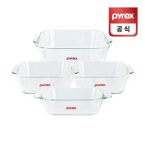 코렐 파이렉스 직사각 정사각 디쉬 580ml 1.2L 4p세트, 없음