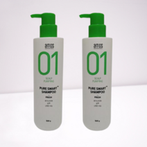 아모레 아모스 샴푸 퓨어스마트 500g 2개, 아모레 아모스 퓨어스마트 샴푸 프레쉬 500g+500g