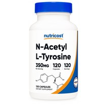 Nutricost 뉴트리코스트 L-티로신 (NALT) 도파민 생성 집중력 기억력 향상 우울감 완화 120캡슐
