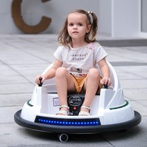키즈카페 전동 범퍼카 UFO 회전 카트 전동카 원격제어, 더블 드라이브  대용량  원격 제어 빨간색