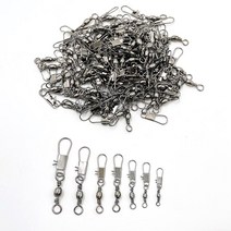 피싱템 양핀도래 인터락 스냅 핀도래 (대용량 벌크/100개입) 갑오징어 문어 쭈꾸미 낚시 채비, 인터락 핀도래(100개입), #3, 100개