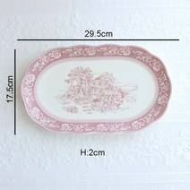 명품 커트러리 파스타 포크 케이크 서버 프랑스 보라색 네버 랜드 세라믹 접시와 그릇 빈티지 릴리프 디너 플레이트 밥 그릇 서빙 트레이 북유럽 가정 식기, 접시-29.5x17.5x2cm