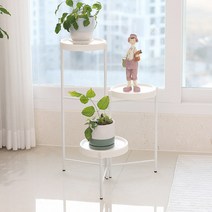 HK.sell 변형 가능 폴딩형 3단 화분 진열대, 화이트