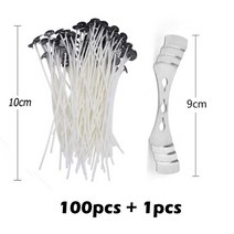 양초 만들기 심지 세트 캔들 재료 키트 디퓨저 향초 소이 초 DIY 왁스 코어 스탠드 도구 무연, 11 10cm B-Set