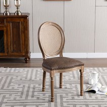 클래식 원목 라탄 나무의자 앤틱체어 모음, D.브라운가죽/등나무등/손잡이 없음, 1개