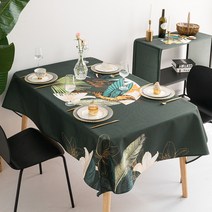 명품 식탁보 모던 미니멀 테이블보 방수 린넨 식물스타일 MR FANTASY, 170 * 110cm (작은 긴 테이블), 컬러 풀 한 종달새 【식탁보】