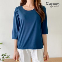 커스텀에이블 베이직 스판 8부 유넥 티셔츠 C2303TS039B