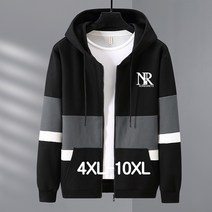 쥬엔리치 남자 빅사이즈 맨투맨 후드 집업 면 남성 후드티 4XL-10XL