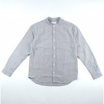 커스텀멜로우 여름 남성 그레이컬러 마이크로 체크 헨리넥셔츠