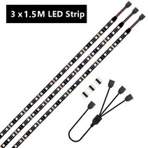 12V RGB LED 스트립 라이트 PC 컴퓨터 케이스 4pin 헤더 메인 보드 컨트롤 패널 게이머 캐비닛 테이프 네온, [11] 8 X 0.5M, [02] IP65 waterproof