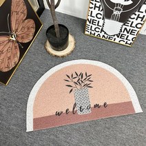 후암마켓 코일매트 식물 반달 발매트 현관 카페 식당, 화이트화분