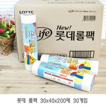 롯데 롤백 30x40x200매 30개입 비닐롤팩 비닐봉투, 없음
