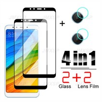 4in1 보호 유리 샤오미 레드미 5 플러스 4X 6 5A 6A 노트 4 프로 S2 Go K20 용 강화 렌즈 필름, [02] Only 2 Glass, [04] For Redmi 5 Plus