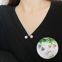 일호장신구 심플 진주 포인트 매너 브로치 6SET 그레이 로즈골드 화이트 정장 패션 옷핀